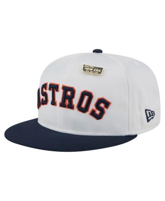 Men's White/Navy Houston Astros Satin 59FIFTY Fitted Hat