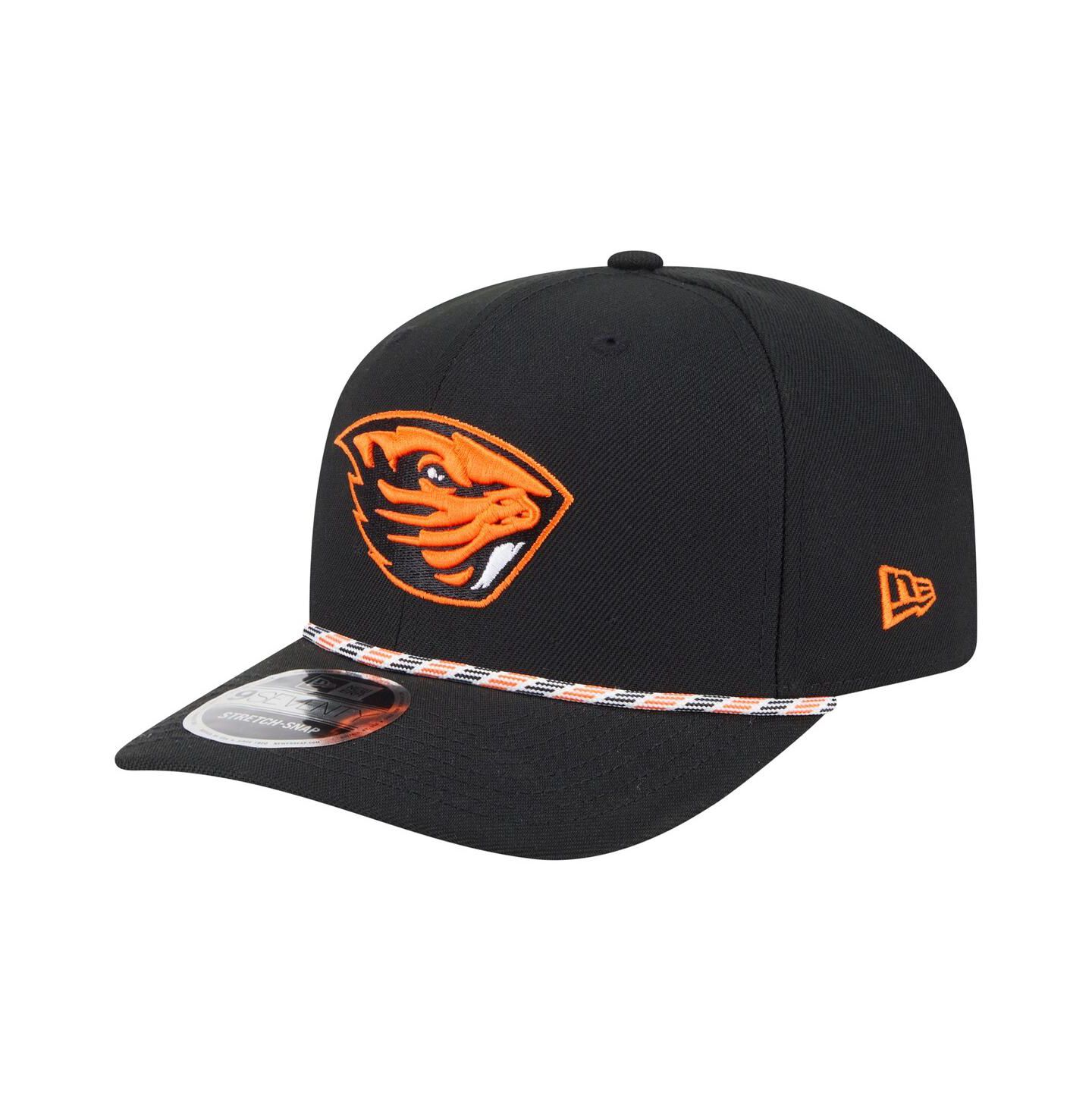 Мужской головной убор New Era Black Oregon State Beavers Game Day Multi-Rope 9SEVENTY Stretch-Snap Hat — фото 1