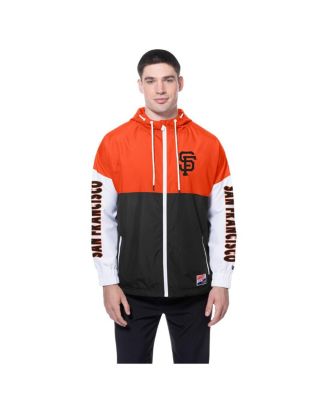 Men's Black/Orange San Francisco Giants Color Block Full-Zip Hoodie Windbreaker Jacket