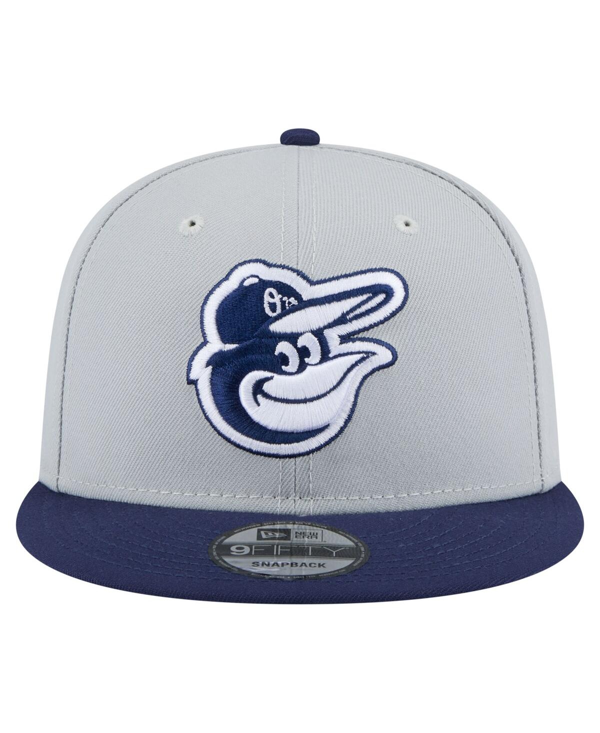 NEW ERA MEN'S GRAY/NAVY BALTIMORE ORIOLES 2-TONE COLOR PACK 9FIFTY SNAPBACK HAT 