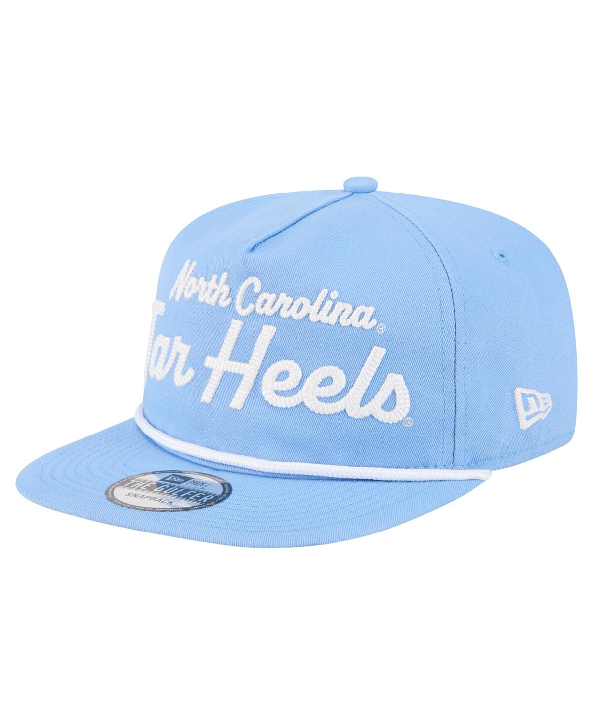 NEW ERA MEN'S CAROLINA BLUE NORTH CAROLINA TAR HEELS ADVENTURE TEAM TEXT GOLFER SNAPBACK HAT 