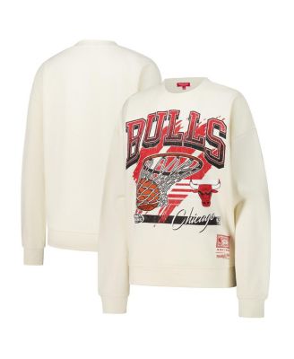 Mitchell & Ness - Women's Cream Chicago Bulls Brush Bucket Pullover Sweatshirt