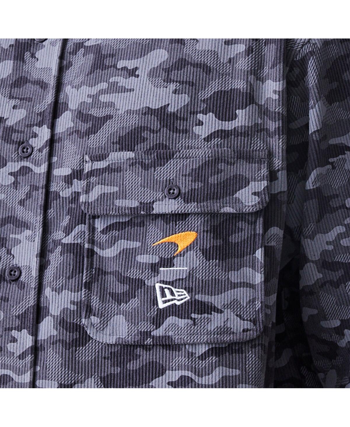 NEW ERA MEN'S GRAPHITE MCLAREN F1 TEAM CAMO BUTTON-UP SHIRT 