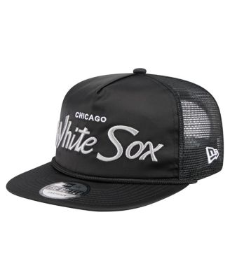 New Era - Men's Black Chicago White Sox Retro Satin Script Golfer Adjustable Hat