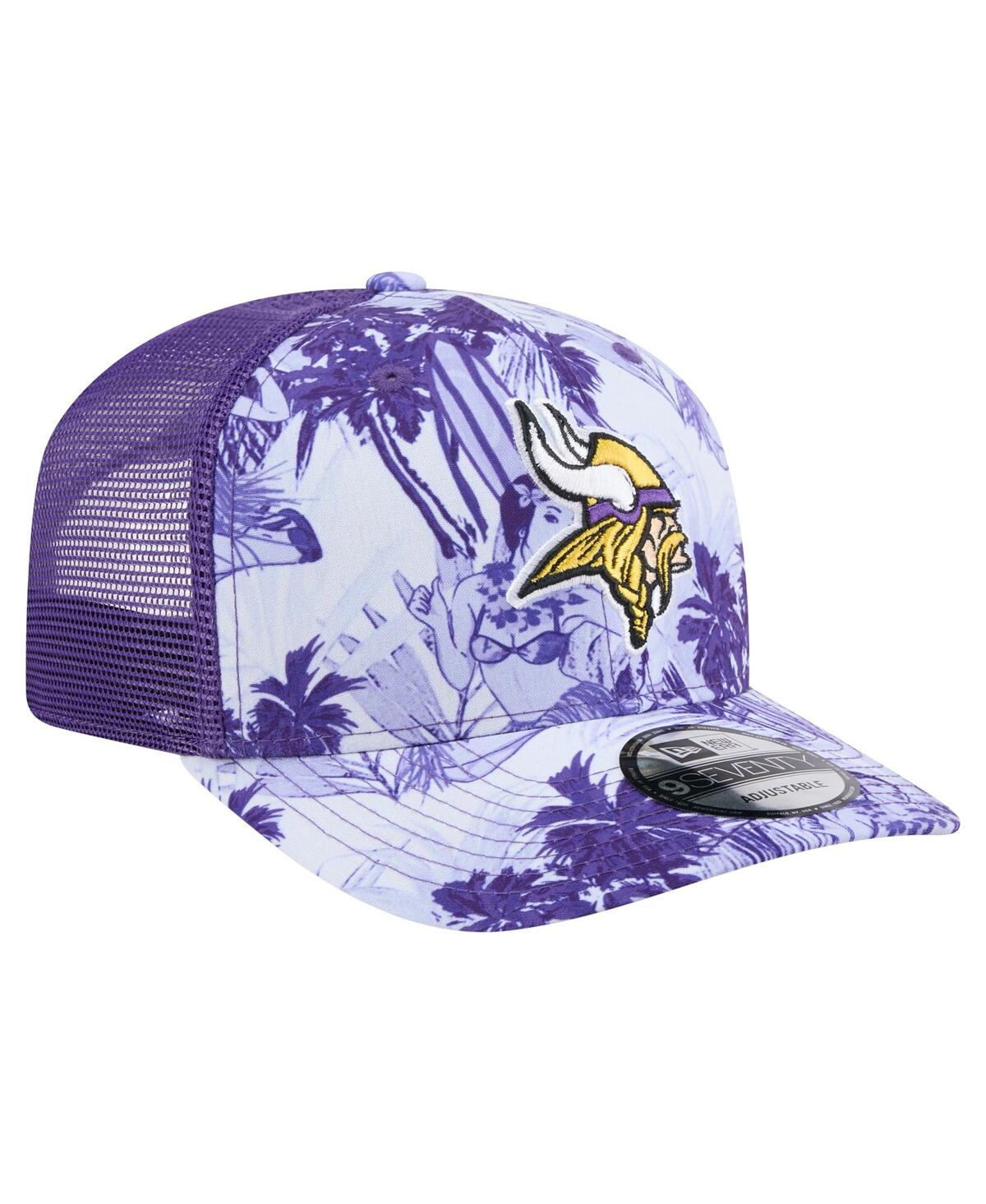 NEW ERA MEN'S PURPLE MINNESOTA VIKINGS HULA 9SEVENTY ADJUSTABLE TRUCKER HAT 