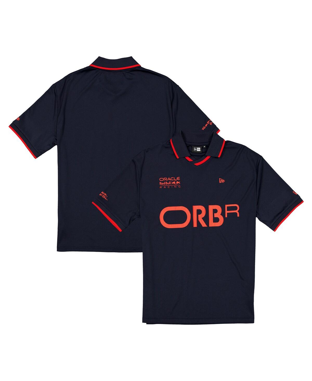 Men's Navy Red Bull Racing Graphic Collared Soccer Shirt - Navy