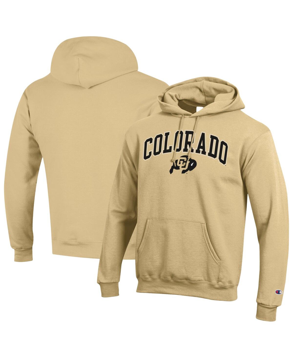 Men's Vegas Gold Colorado Buffaloes Arched Logo Fleece Pullover Hoodie - Vegas Gold