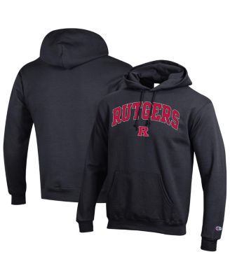 Champion - Men's Black Rutgers Scarlet Knights Arch Over Logo Pullover Hoodie