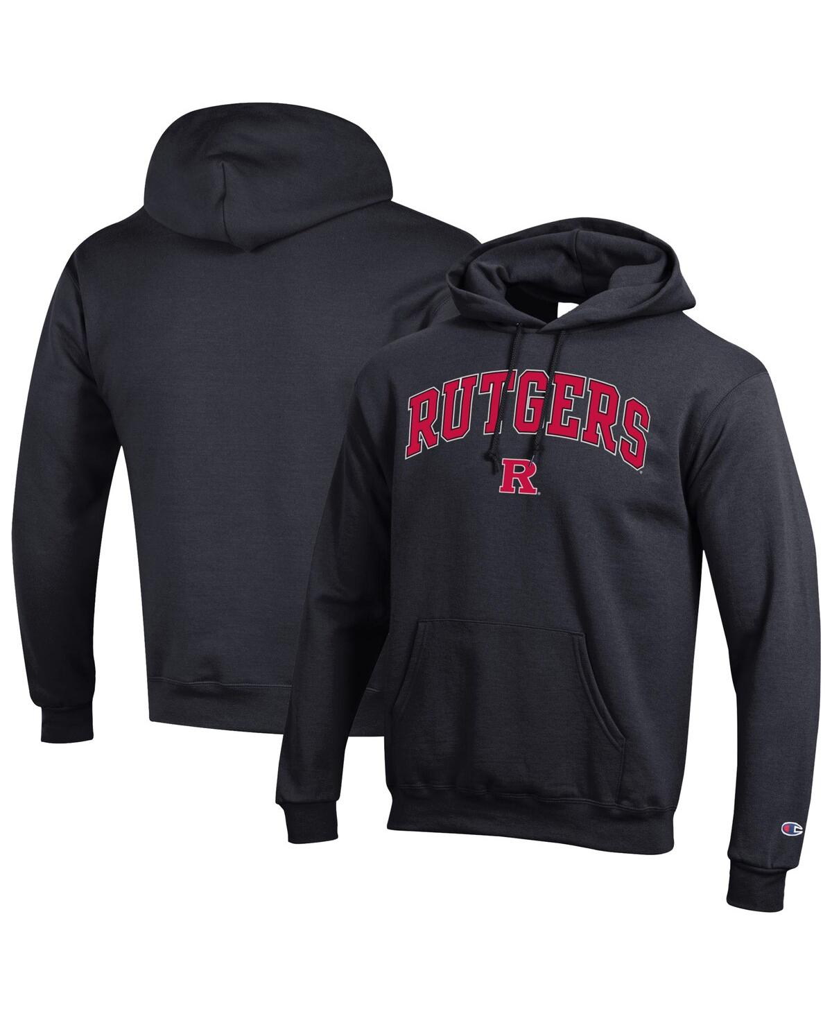 Men's Black Rutgers Scarlet Knights Arch Over Logo Pullover Hoodie - Black