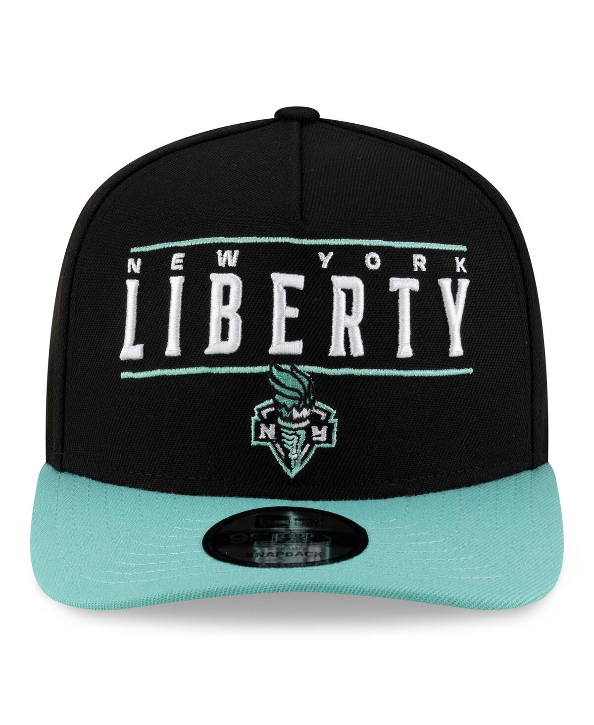 Shop New Era Men's And Women's Black/green New York Liberty 2025 Wnba Draft A-frame 9fifty Snapback Hat