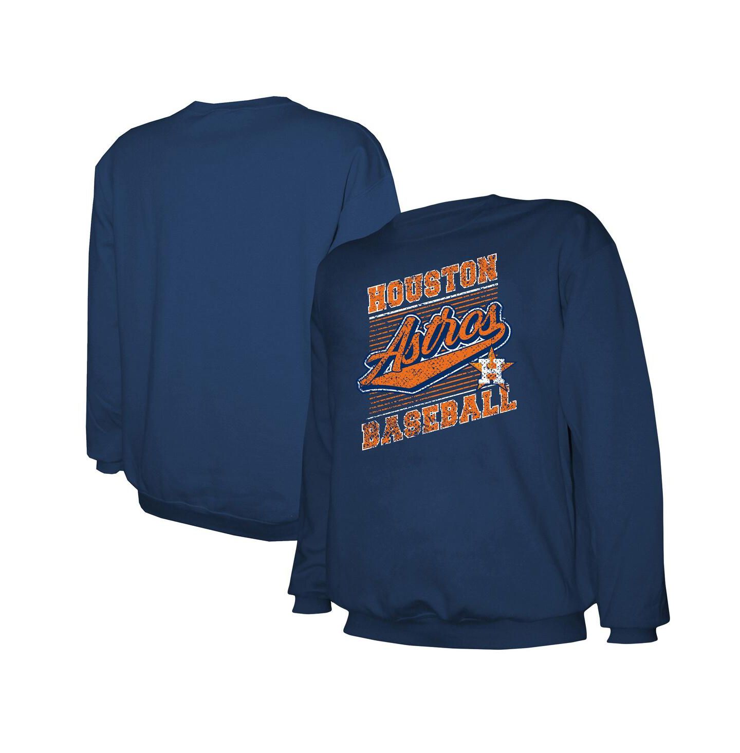 Мужская толстовка Stitches Navy Houston Astros Lightweight Crew — фото 1