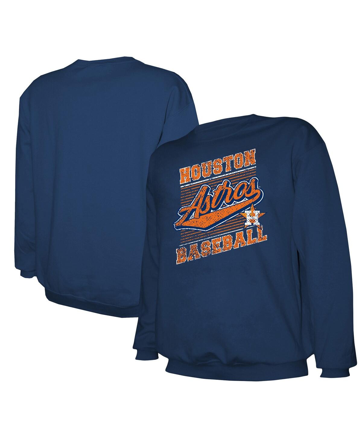 Shop Stitches Men's Navy Houston Astros Lightweight Crew Sweatshirt