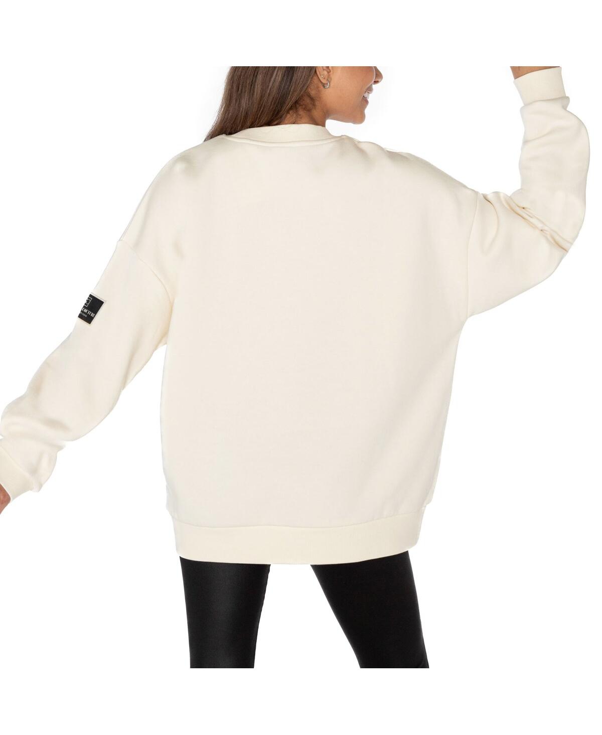 Gameday Couture Women's Cream Cincinnati Bengals Premium Fleece Drop Shoulder Pullover Sweatshirt