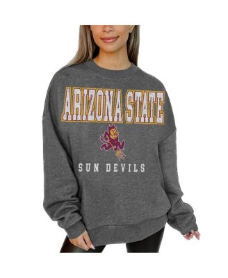 Gameday Couture - Women's Heather Charcoal Arizona State Sun Devils Distressed Fleece Pullover Sweatshirt