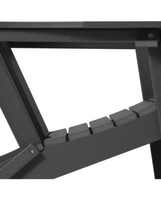 Outdoor Patio HDPE Resin Adirondack Chair With Cup Holder and Phone Holder