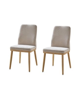  Set of 2  Wood & Upholstered  Ergonomic Design, Easy to Assemble  Dining Chairs