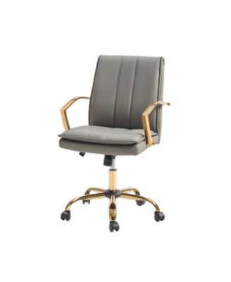 1 Pc Faux Leather Modern Rocking Tilting High-Back Office Chair with 360-Degree Swivel Base