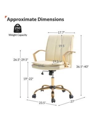 1 Pc Faux Leather Modern Rocking Tilting High-Back Office Chair with 360-Degree Swivel Base