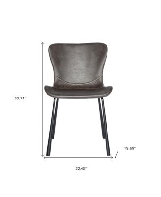 Set of 2 Faux Leather Side Chairs for Dining Room or Home Office Seating