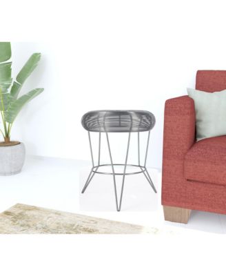 Contemporary Round Top End Table with Wire Base for Living Room