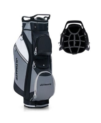 10" 14-Way Golf Cart Stand Bag w/Cooler Bag Waterproof Valuable Pocket Rain Hood