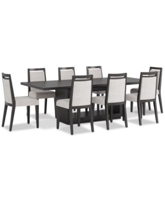 Tivie 9-Pc. Dining Set (Rectangular Table & 8 Wood Dining Chairs)