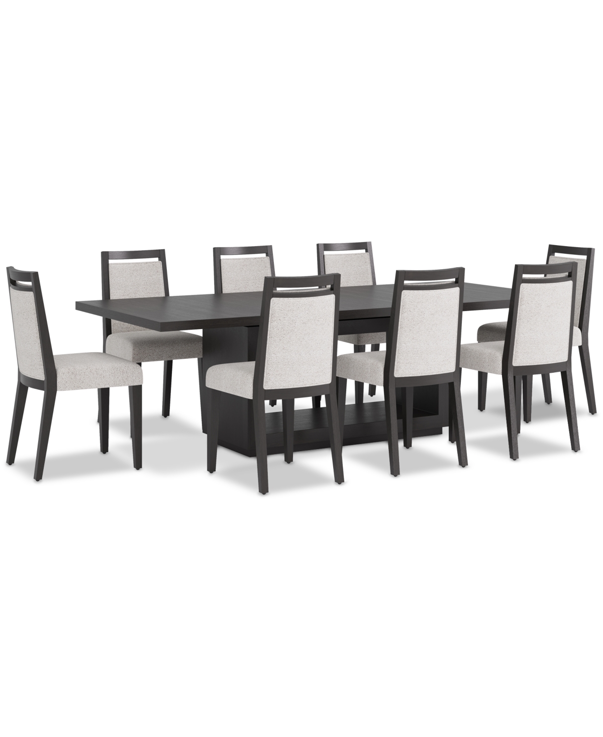 Macy's Tivie 9-pc. Dining Set (rectangular Table & 8 Wood Dining Chairs) In Multi