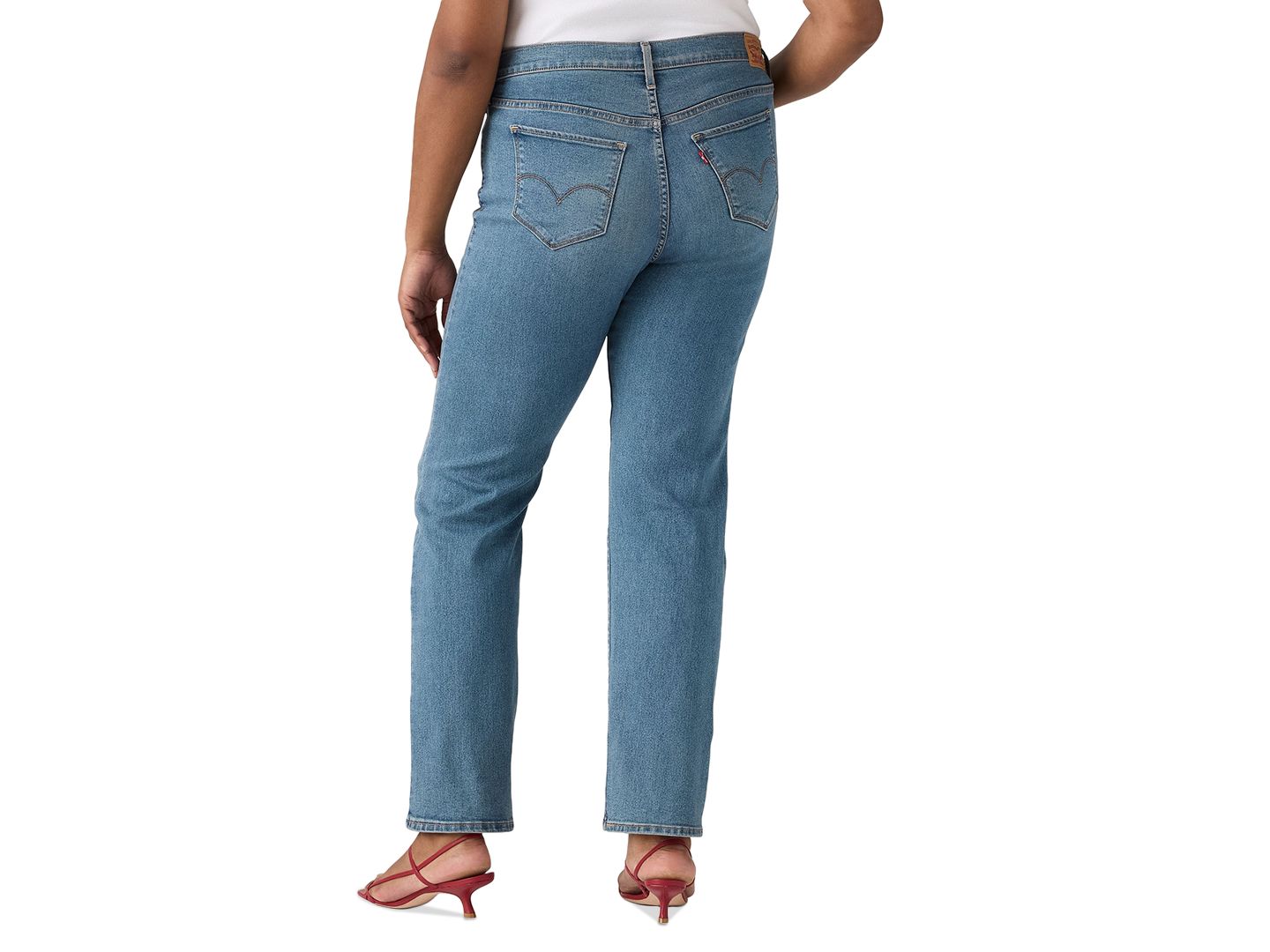 Женские джинсы Levi's Trendy Plus Size 314 Mid-Rise Shaping Straight-Leg, цвет: Индиго — фото 4