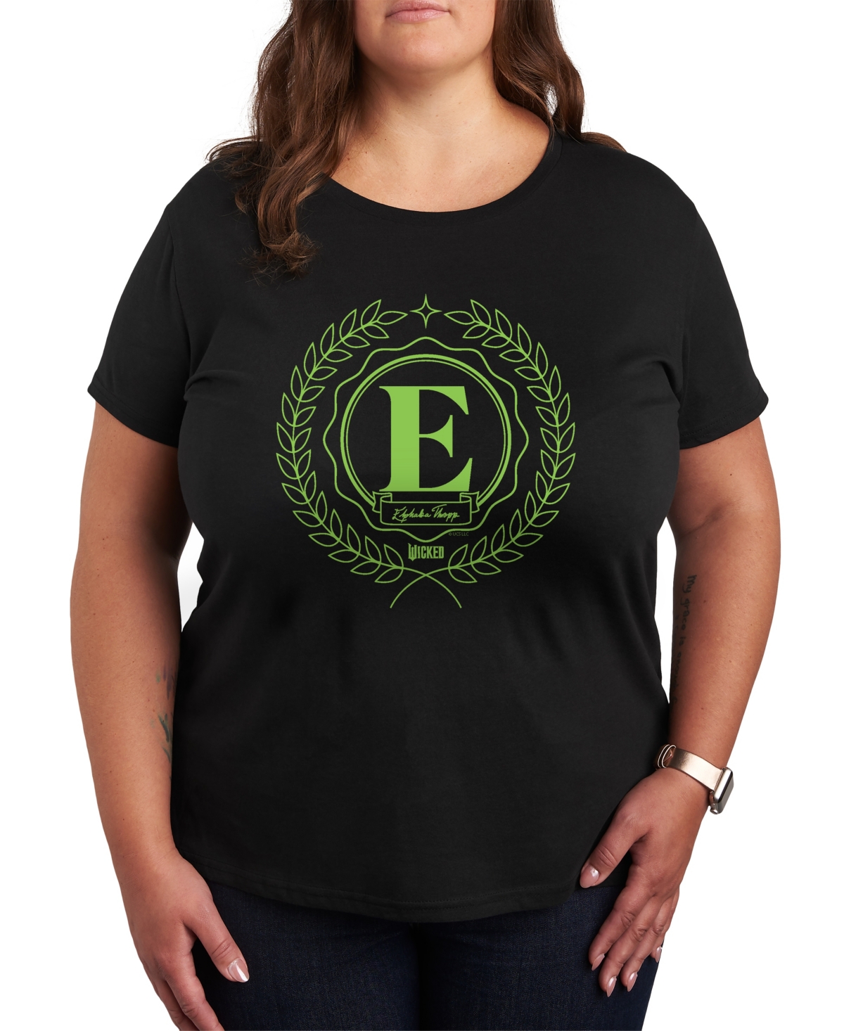 Hybrid Apparel Plus Size Wicked Elphaba E Graphic T-shirt
