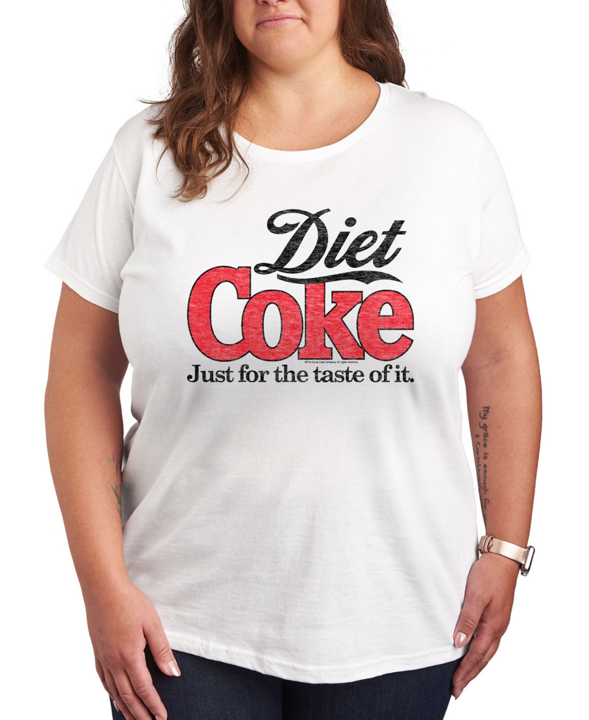 Plus Size Diet Coke Graphic T-Shirt - White