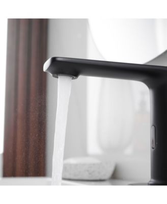 Automatic Sensor Touchless Single Hole Bathroom Sink Faucet With Temperature Mixing Valve In Polished Chrome