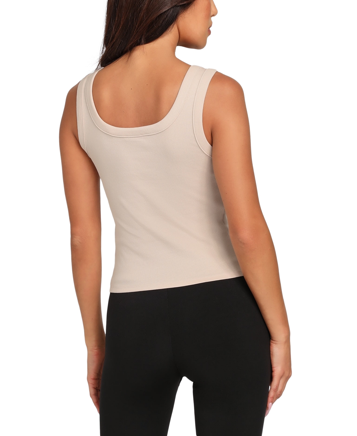 GUESS WOMEN'S RIBBED TRIANGLE-LOGO TANK 