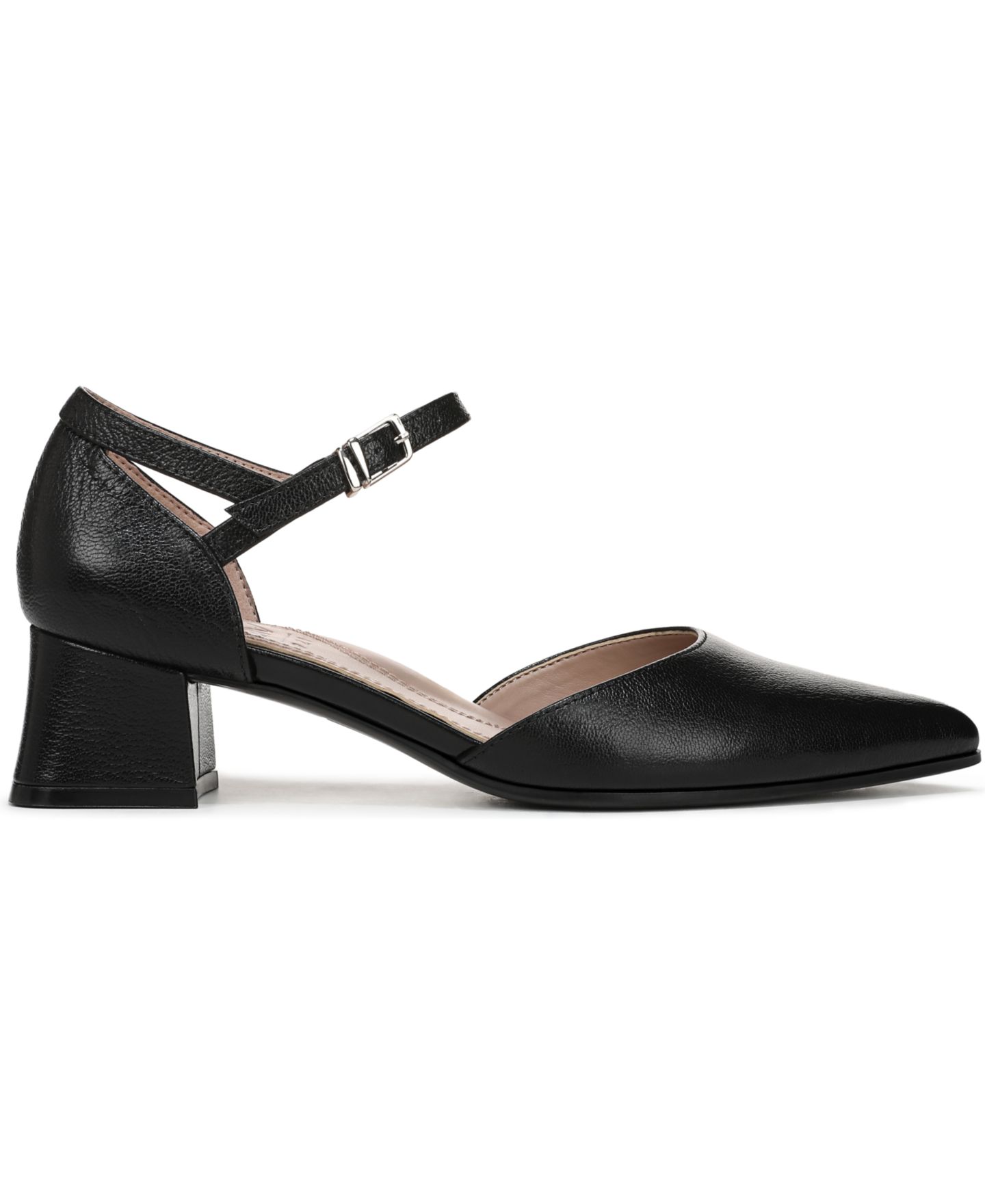 Женские туфли Naturalizer Maddox Block Heel Ankle Strap Pumps, цвет: Чёрный кожаный — фото 2
