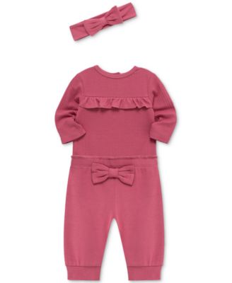 Baby Rose Headband, Bodysuit & Pants, 3 Piece Set