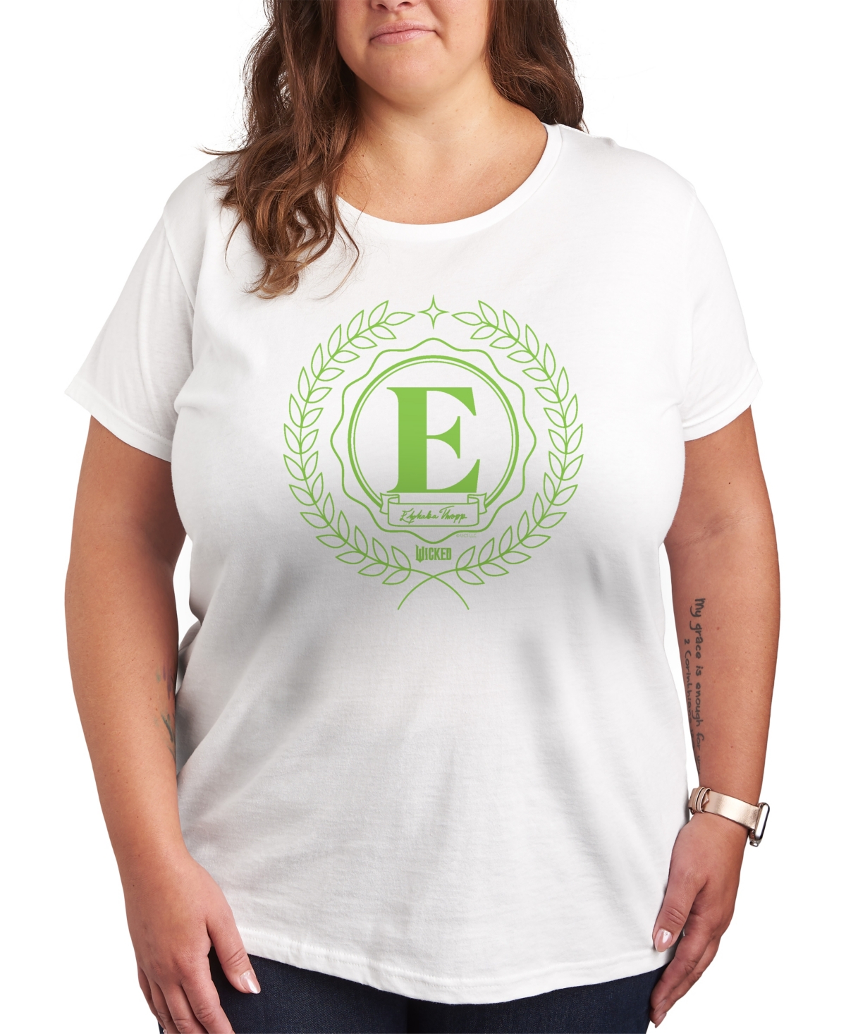 Hybrid Apparel Plus Size Wicked Elphaba E Graphic T-shirt