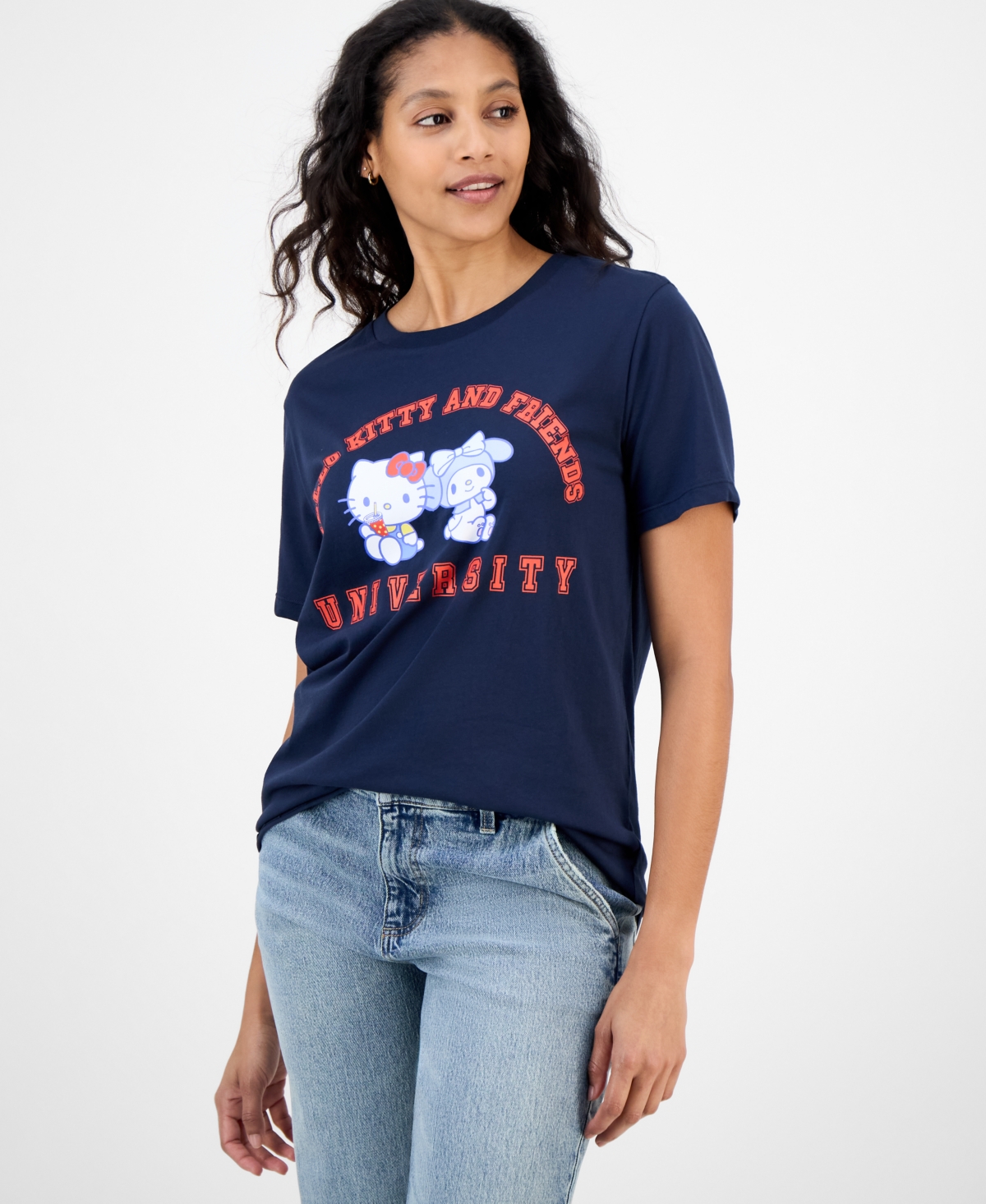 Grayson Threads, The Label Juniors' Hello Kitty & My Melody T-shirt In Blue