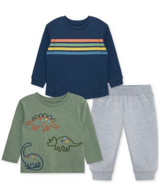 Little Me - Baby Boys Dino T-Shirts & Jogger Pants, 3 Piece Set