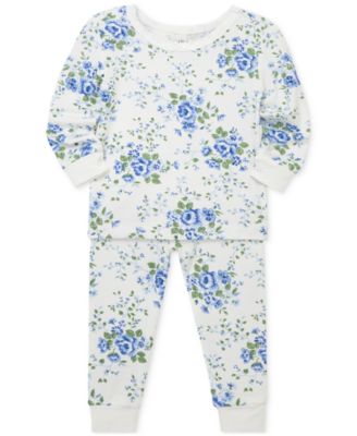 Baby Girls Toile Pajamas, 4 Piece Set