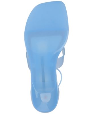 Gummy Kitten-Heel Jelly Thong Sandals