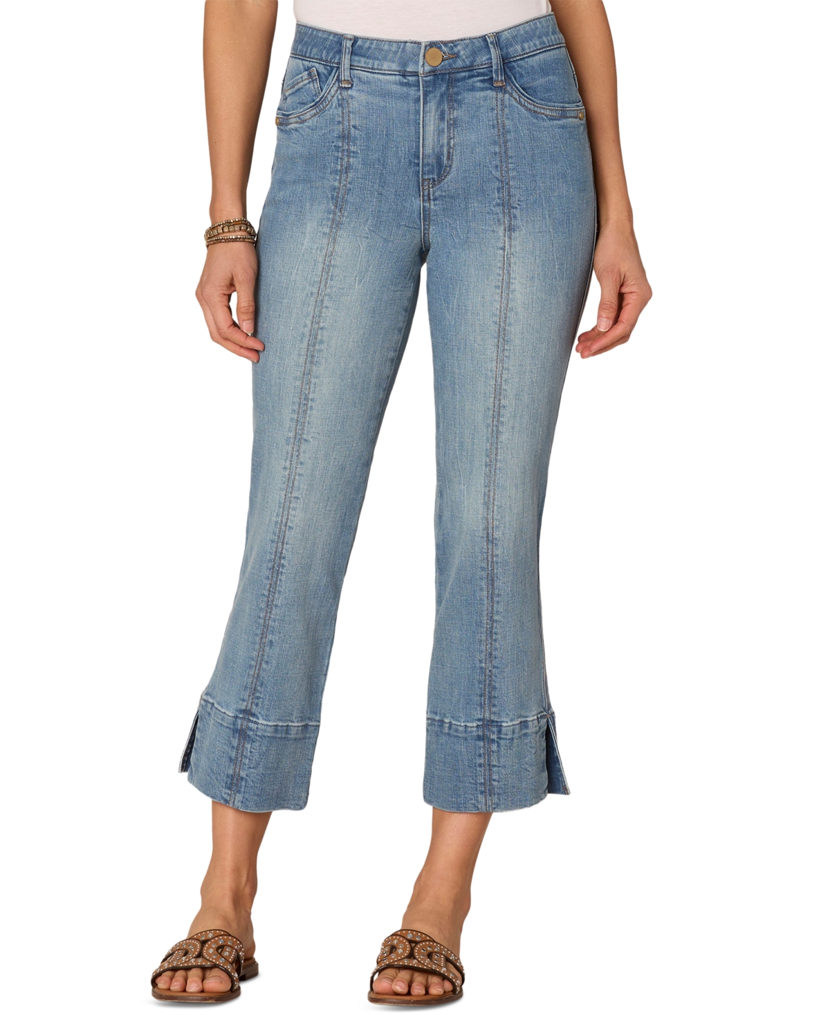 Petite "Ab"solution High-Rise Kick Flare Jeans - Light Blue