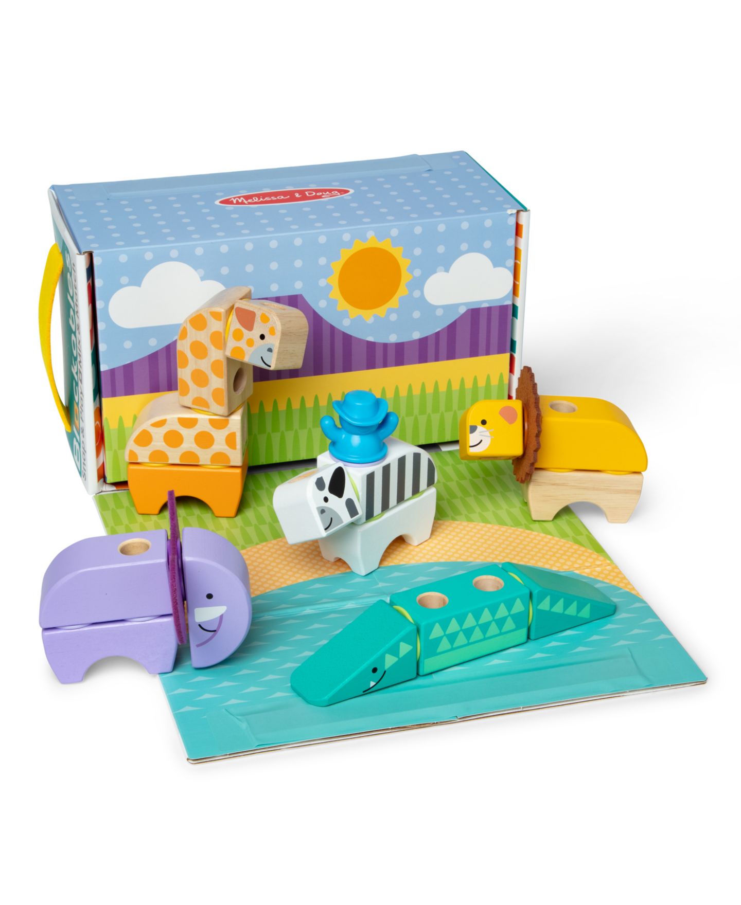 Детский конструктор Melissa and Doug Safari Blockables 30-Piece Building Set, Ages 2+ — фото 1