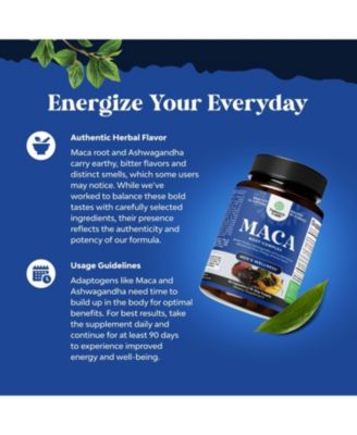 Maca Root Complex for Men | Herbal Supplement with Siberian Ginseng Ashwagandha & Black Maca Roots for Men's General Health | 30ct