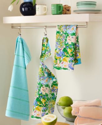 Spring Garden Cotton Kitchen Towel Set, 17" x 28"