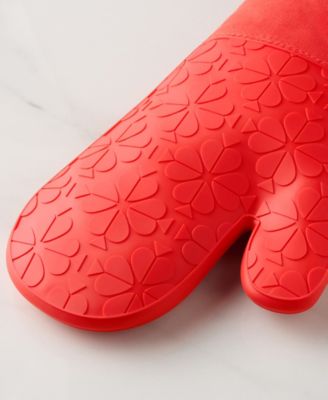 Spade Flower Soft Silicone Oven Mitt Set, 7" x 13"