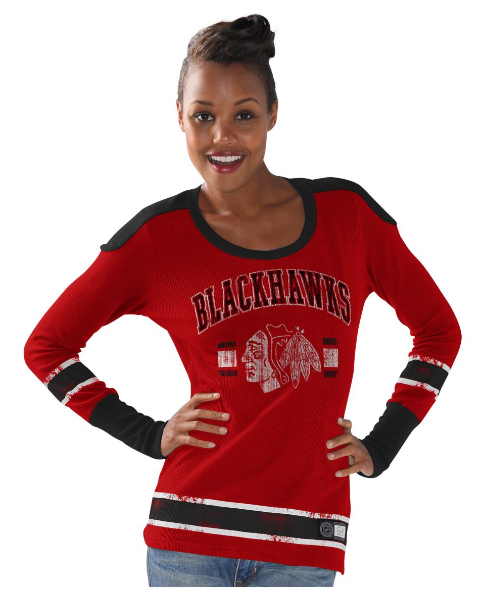 G3 Sports Womens Long Sleeve Chicago Blackhawks PP Thermal T Shirt
