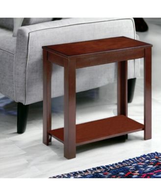 End Table with Shelf for Living Room or Bedroom Storage and Display