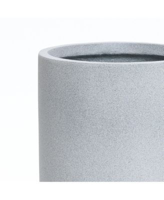 Minimalistic Modern Gray 19.3-Inch Tall Round MgO Planter