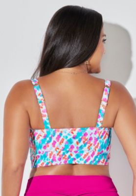 Women's Bra Tie Front Longline Underwire Bikini Top