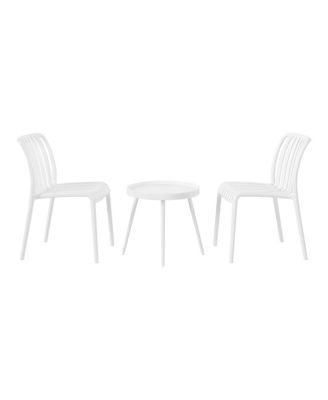3-Piece Outdoor Patio Bistro Balcony Furniture Set With Stackable Chairs