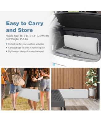 6 Feet Portable Picnic Folding Bench 550 lbs Limited with Carrying Handle